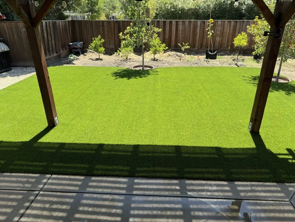 Custom landscape installation for outdoor upgrades in Walnut Creek, CA by Blades of Glory Synthetic Lawns & Putting Greens