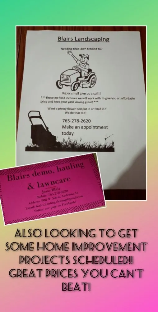 Professional yard maintenance for residential properties in Anderson, IN by Blairs Demo, Hauling And Lawncare