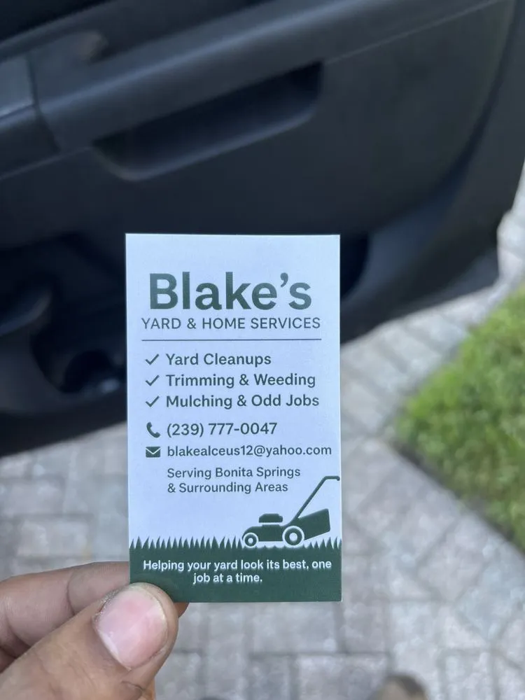 Reliable landscaping services experts serving Bonita Springs, FL - Blake’s Yard & Home Service’s