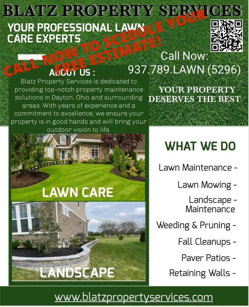 Local lawn mowing service with custom design in Miamisburg, OH by Blatz Property Services