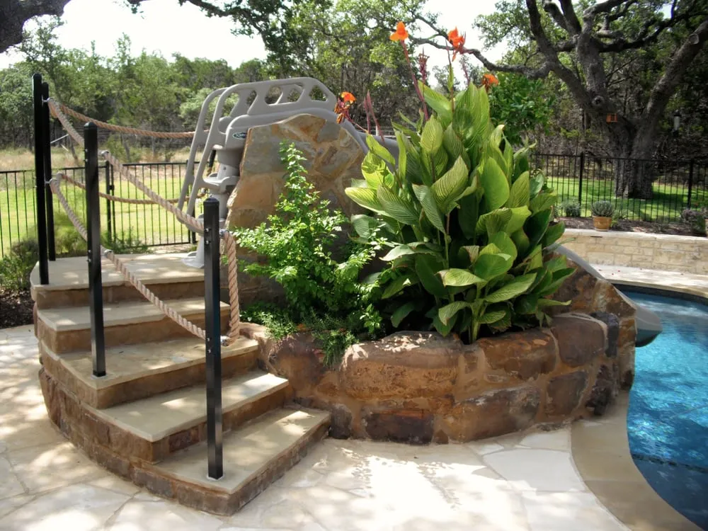 Affordable landscape installation with custom design in Dripping Springs, TX by Blazek Landscapes