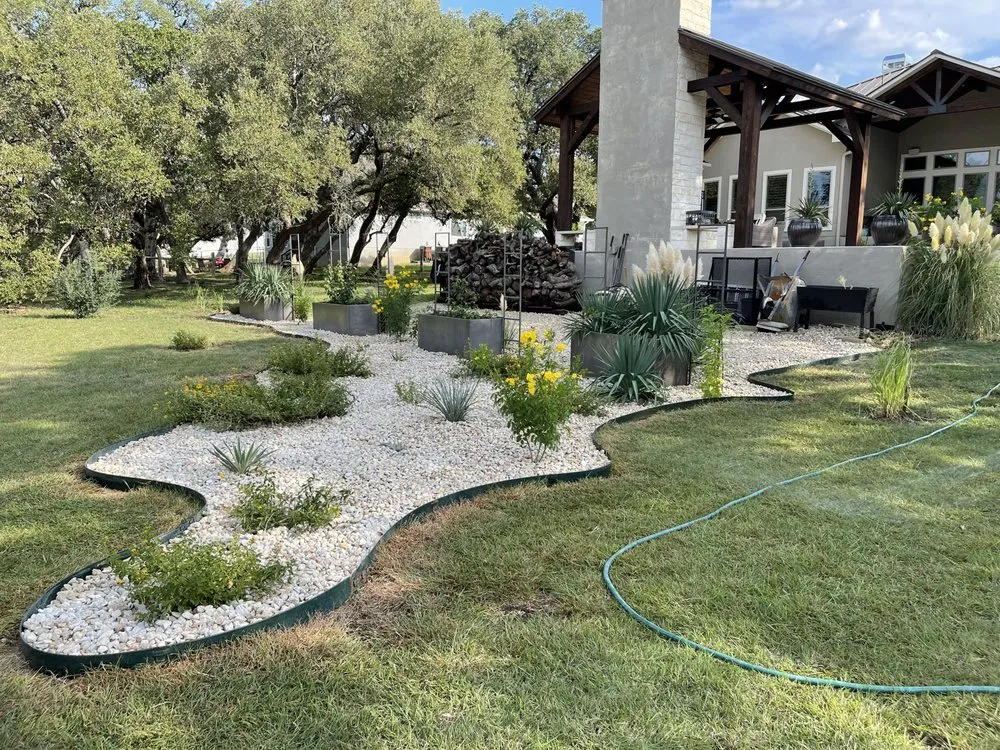Local outdoor landscaping for residential properties in New Braunfels, TX by Blessings Contracting & Lawn Services