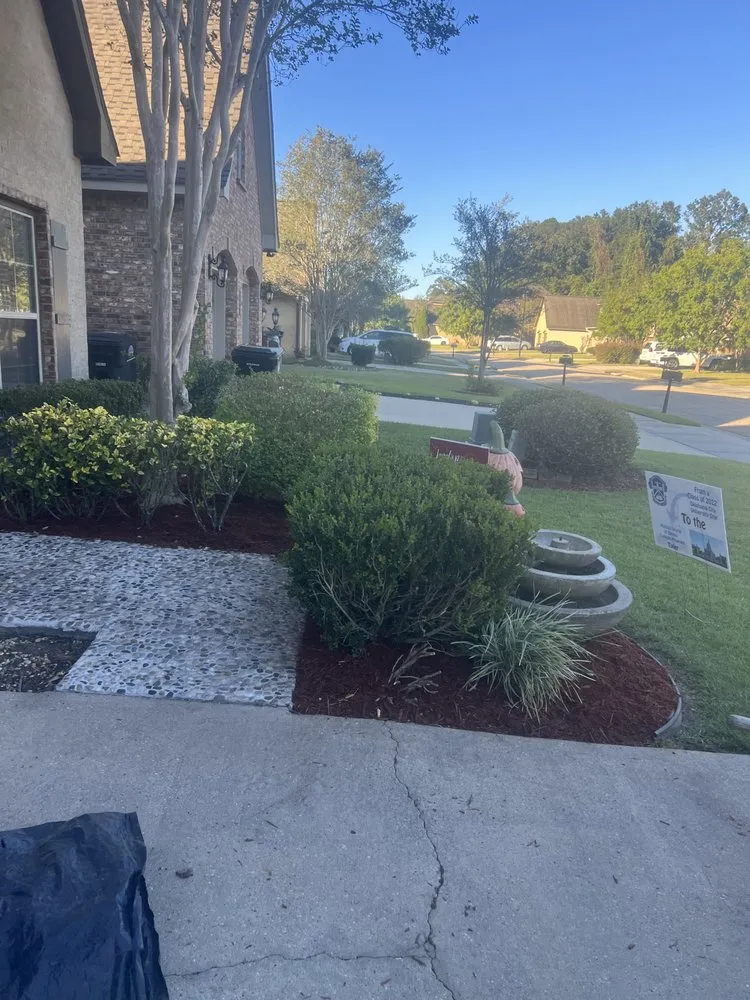 Custom landscape installation in Baton Rouge, LA - Bleu Bush Landscaping