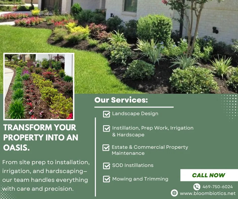 Professional residential landscaping in Dallas, TX by Bloom Biotics