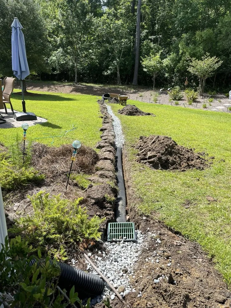 Custom lawn mowing service with custom design in Leland, NC by Blooming & Outdoor Landscaping