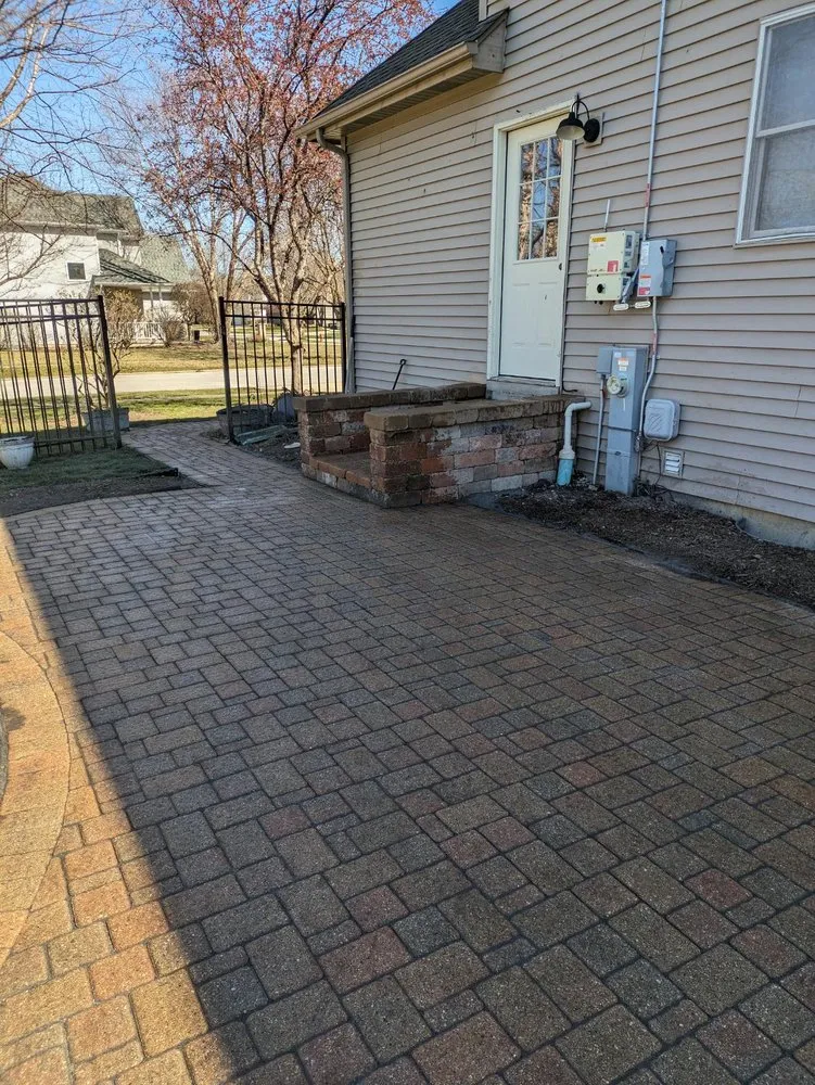 Affordable lawn mowing service with custom design across Joliet, IL - Blue & Green #1 Services - Landscaping and HVAC