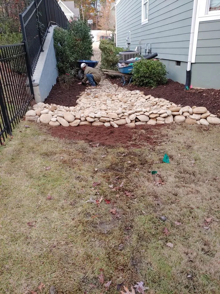 Local landscape installation for homes in Indian Land, SC by Blue 2 Green Irrigation & Landscape