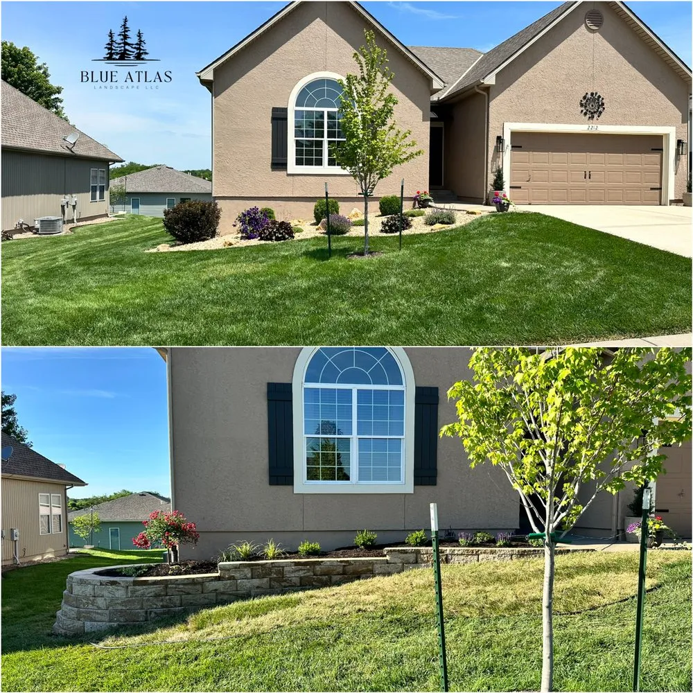 Custom landscaping services for beautiful yards in Lee's Summit, MO by Blue Atlas Landscape