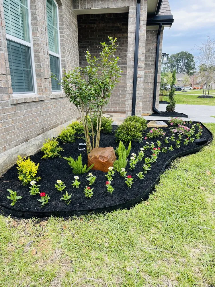 Custom landscape design in Conroe, TX - Blue Earth Sprinklers and Landscaping