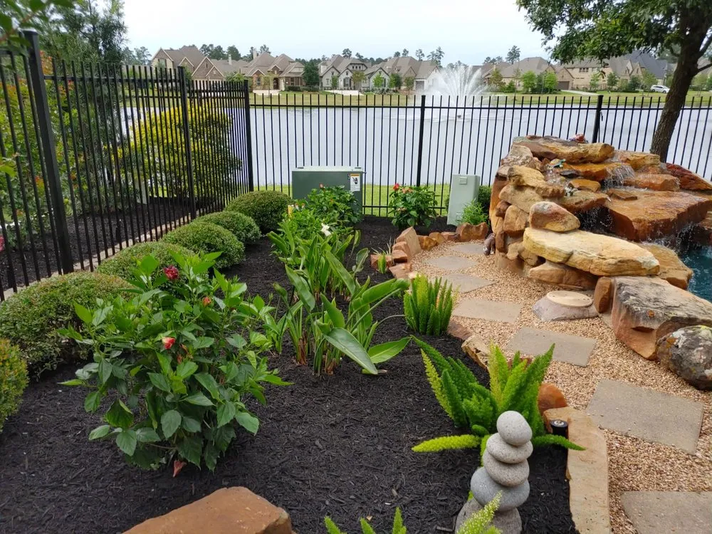 Custom landscape installation in Houston, TX by Blue Goat Landscape Services
