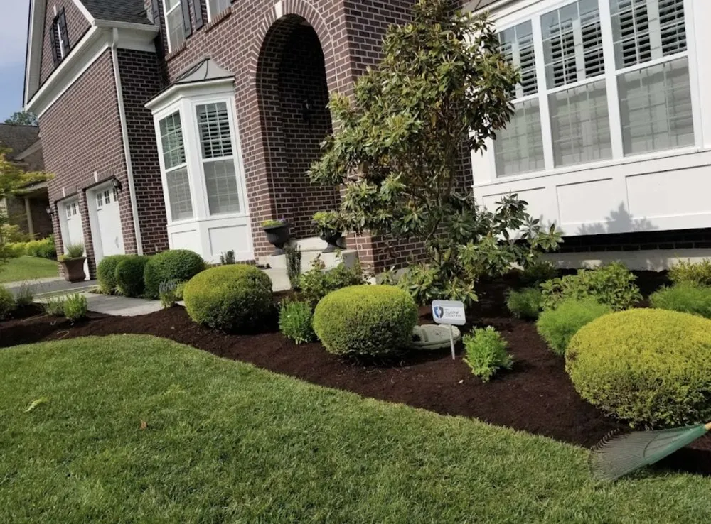 Custom landscape installation in Saddle Brook, NJ by Blue Pine Snow and Landscaping