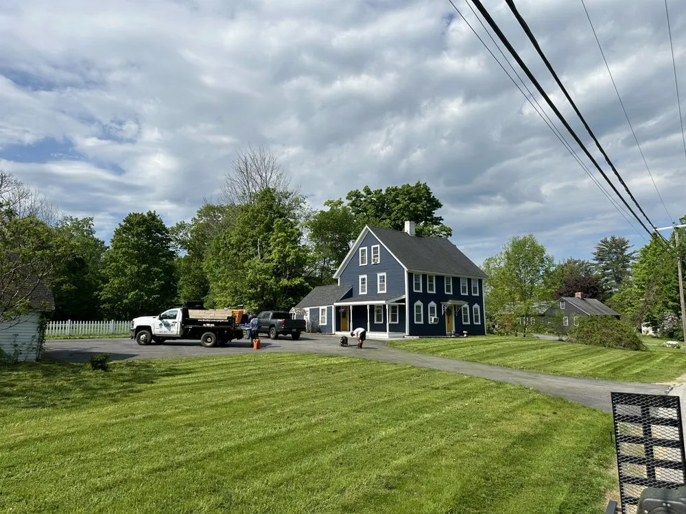 Professional yard maintenance with custom design across Raymond, NH - Blue Sky Landscaping