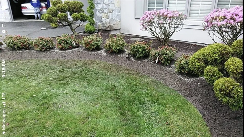Custom garden landscaping for residential properties in Lynnwood, WA by Blue Sky Services