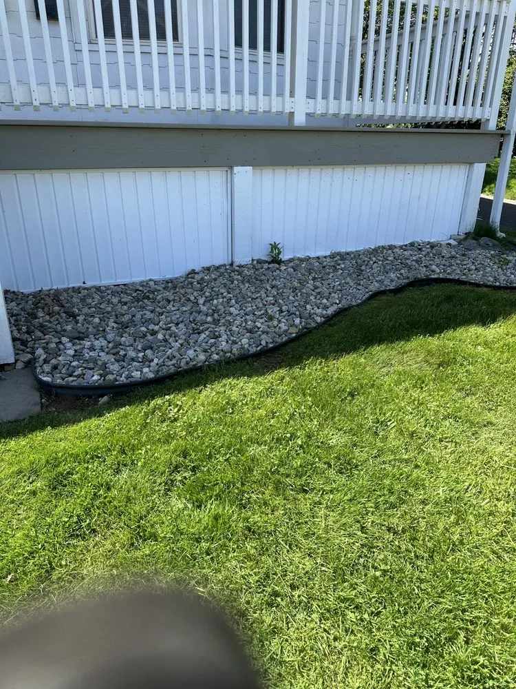 Custom yard maintenance with custom design across New Britain, CT - Blue Truck