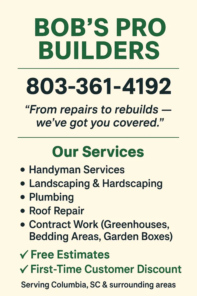Expert yard maintenance experts serving Lexington, SC - Bobs Pro Builders