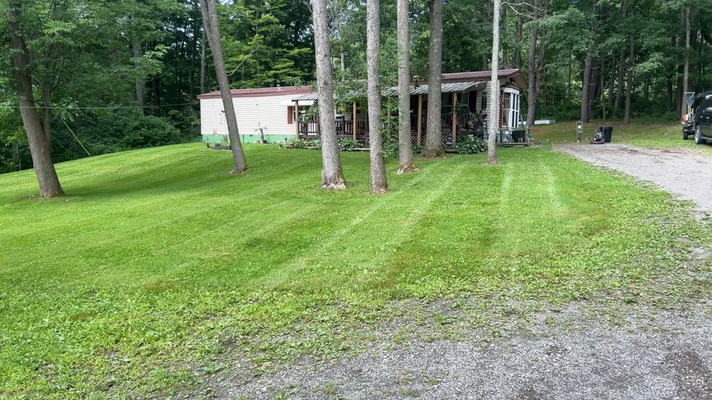 Custom landscape installation in Owego, NY by Bogarts Lawn Care