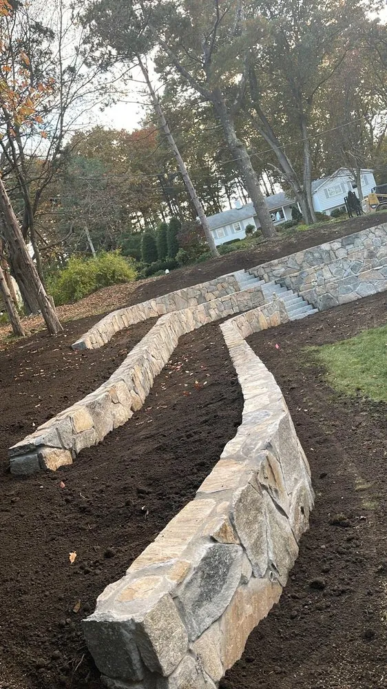 Custom landscape design for beautiful yards across Milford, MA - Bomfim Stone Works