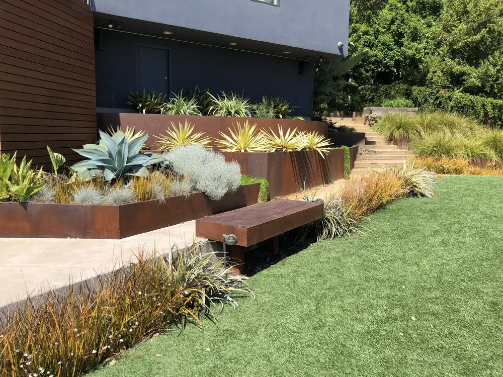 Custom landscape installation with custom design in Corte Madera, CA by Bon Terra Landscapes