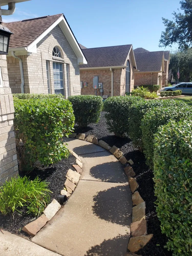 Custom landscape installation in La Porte, TX by Bonita Bay Lawn Maintenance