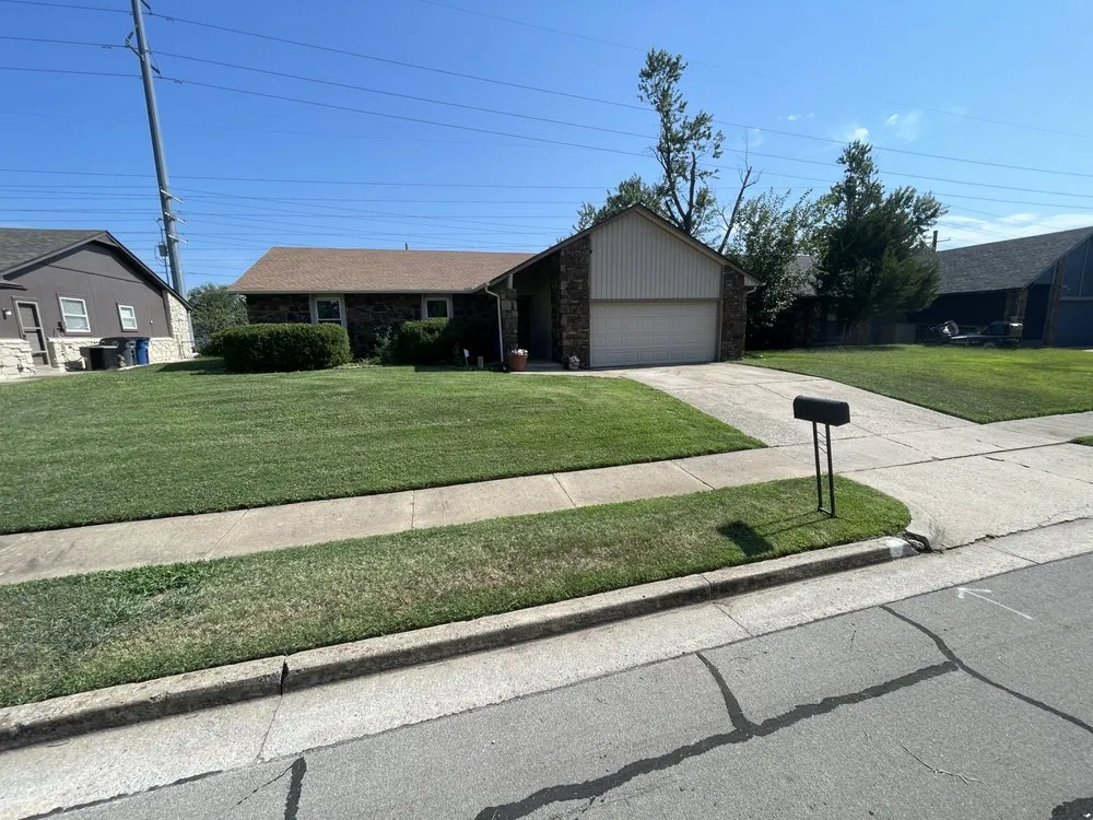 Expert lawn care service for homes in Tulsa, OK by Boomin' Greens Lawn Care