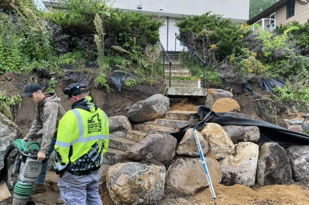Professional outdoor landscaping in North Branch, MN - Boss Construction