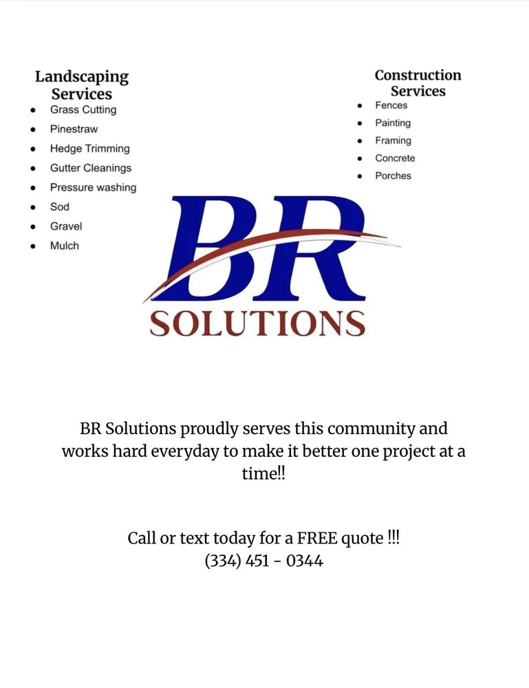 Local yard maintenance in Wetumpka, AL - BR Solutions