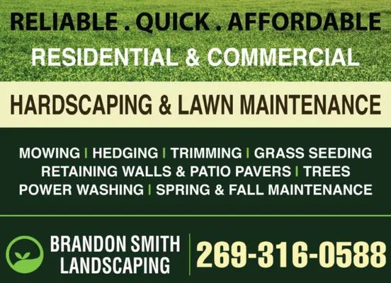 Brandon Smith Landscaping & Lawn Maintenance Logo