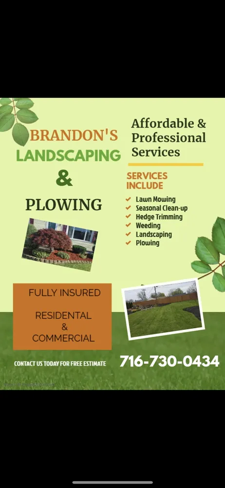 Custom lawn mowing service for residential properties in Cheektowaga, NY by Brandon‘s Landscaping And Plowing