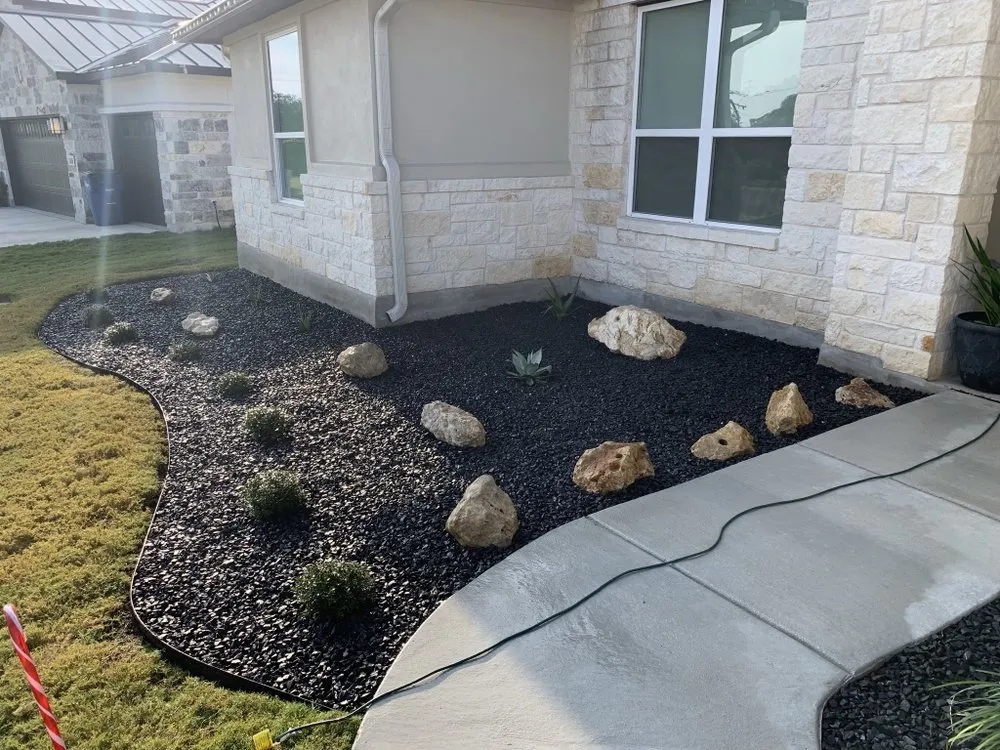 Top-rated residential landscaping with custom design in New Braunfels, TX by Brewer Lawn Designs