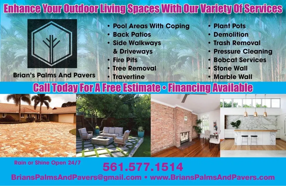 Custom landscaping services in Pompano Beach, FL by Brians Palms and Pavers
