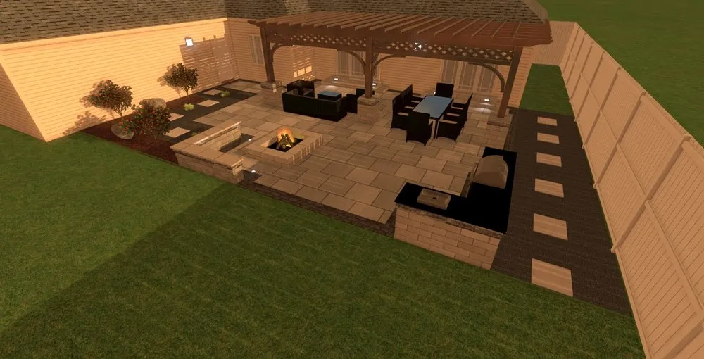 Professional outdoor landscaping in Streamwood, IL by Brick & Ponds