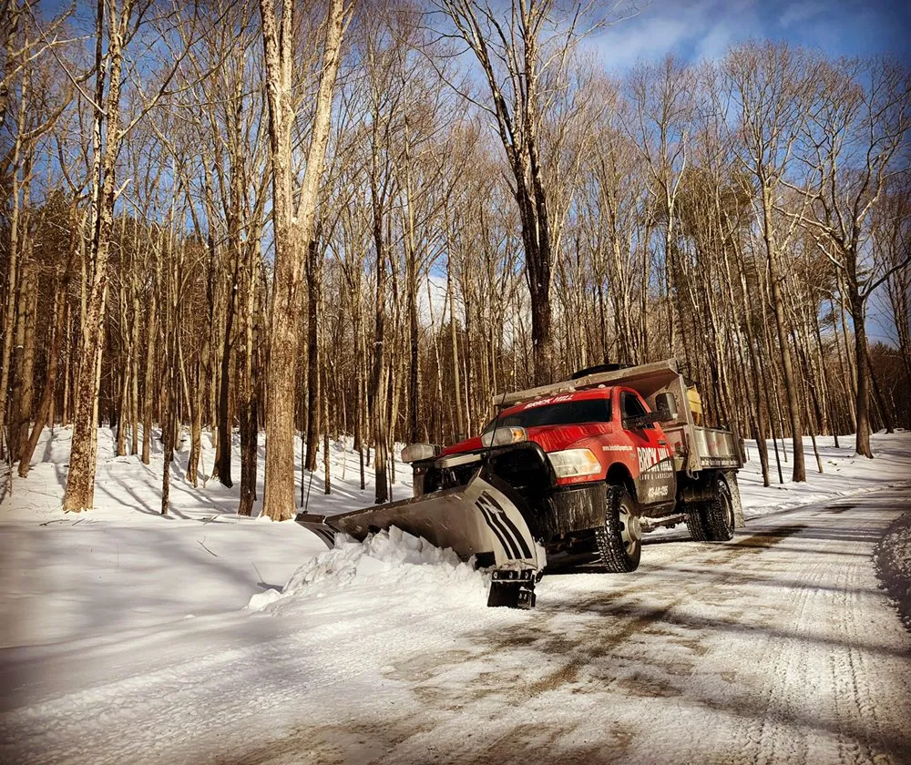 Custom landscape installation in Lee, MA by Brick Hill Property Services