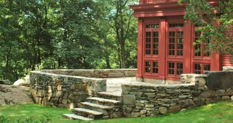 Custom garden landscaping with custom design in Essex, CT by BrickWater&Stone