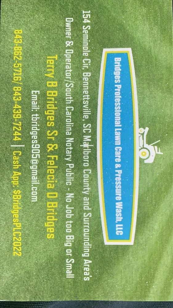 Custom lawn care service for beautiful yards in Bennettsville, SC by Bridges Professional Lawn Care and Pressure Wash