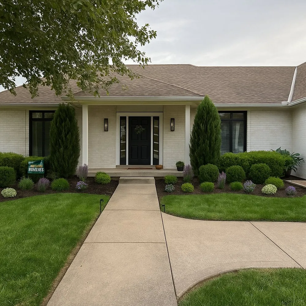 Professional lawn mowing service for year-round maintenance in Louisburg, KS by BrightNest Exteriors