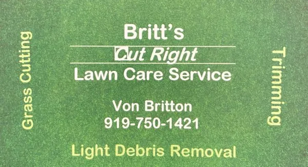 Britt's Cut Right Lawn Care Service Logo