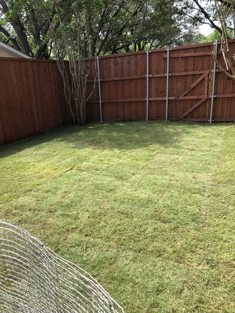 Custom yard cleanup service with custom design in Carrollton, TX by Brokers Quality Grass