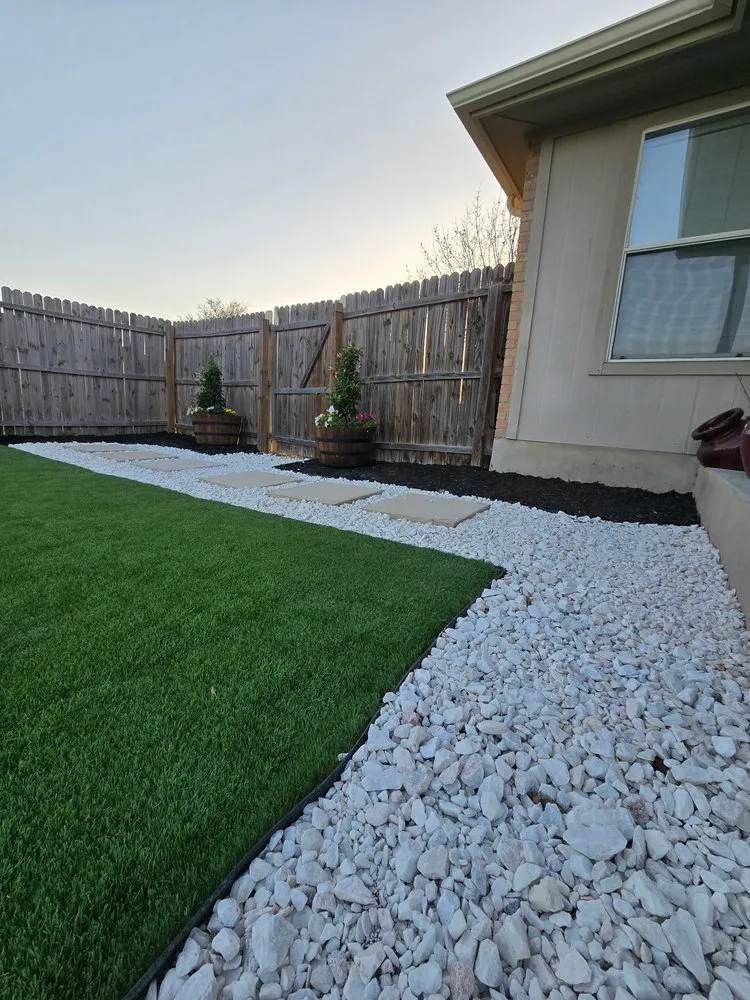 Custom garden landscaping with custom design in Pflugerville, TX by Brooks Luxury Landscaping