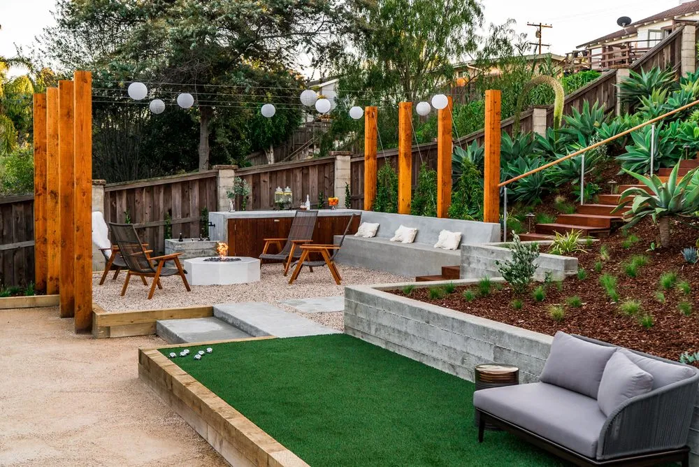 Custom landscape installation with custom design in Carlsbad, CA by Brookside Landscape Design