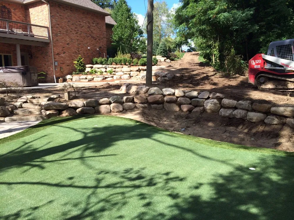 Custom landscape design for year-round maintenance in Ortonville, MI by Brookstone Landscaping