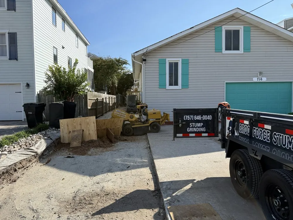 Custom landscape design in Virginia Beach, VA by Brootforce Stump