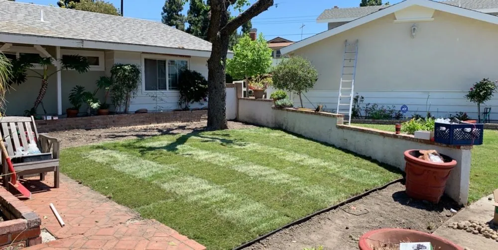 Custom outdoor landscaping with custom design in Anaheim, CA by Brothers Landscape Services