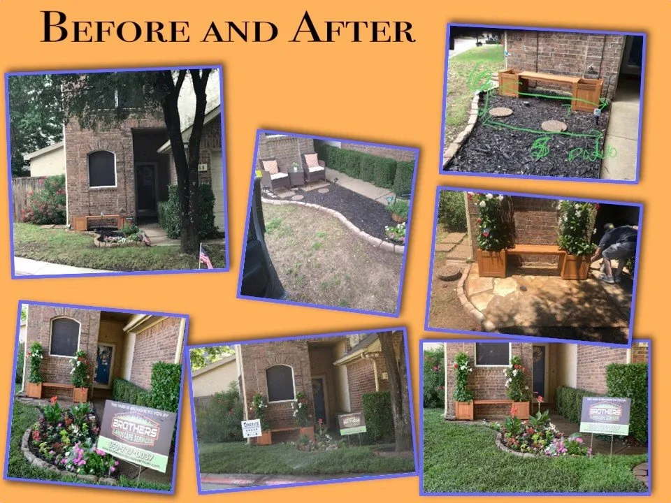 Custom residential landscaping with custom design in Euless, TX by Brothers Landscape Services