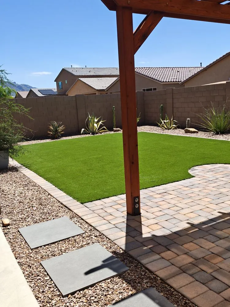 Reliable lawn care service with custom design in Tucson, AZ by Brothers Landscaping