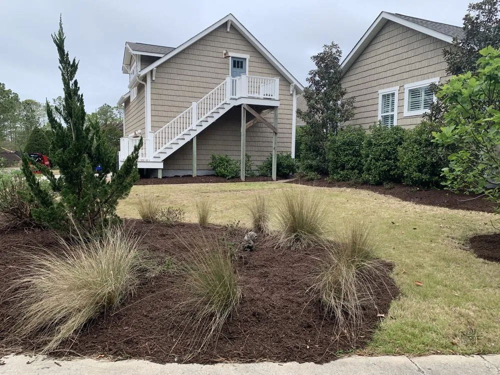 Custom landscape installation in Varnamtown, NC by Browning's Coastal Lawn Care