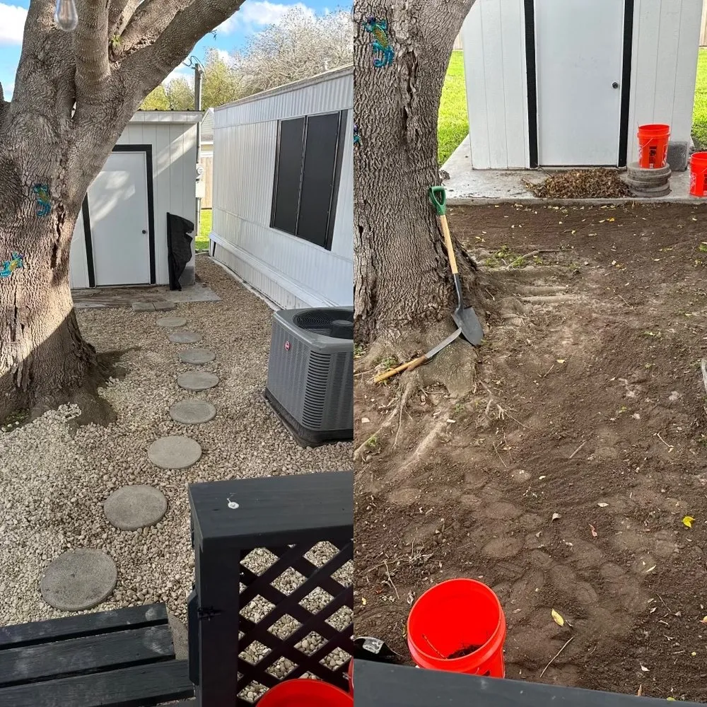 Custom yard cleanup service with custom design in Mission, TX by BR’s Lawnmowing Services