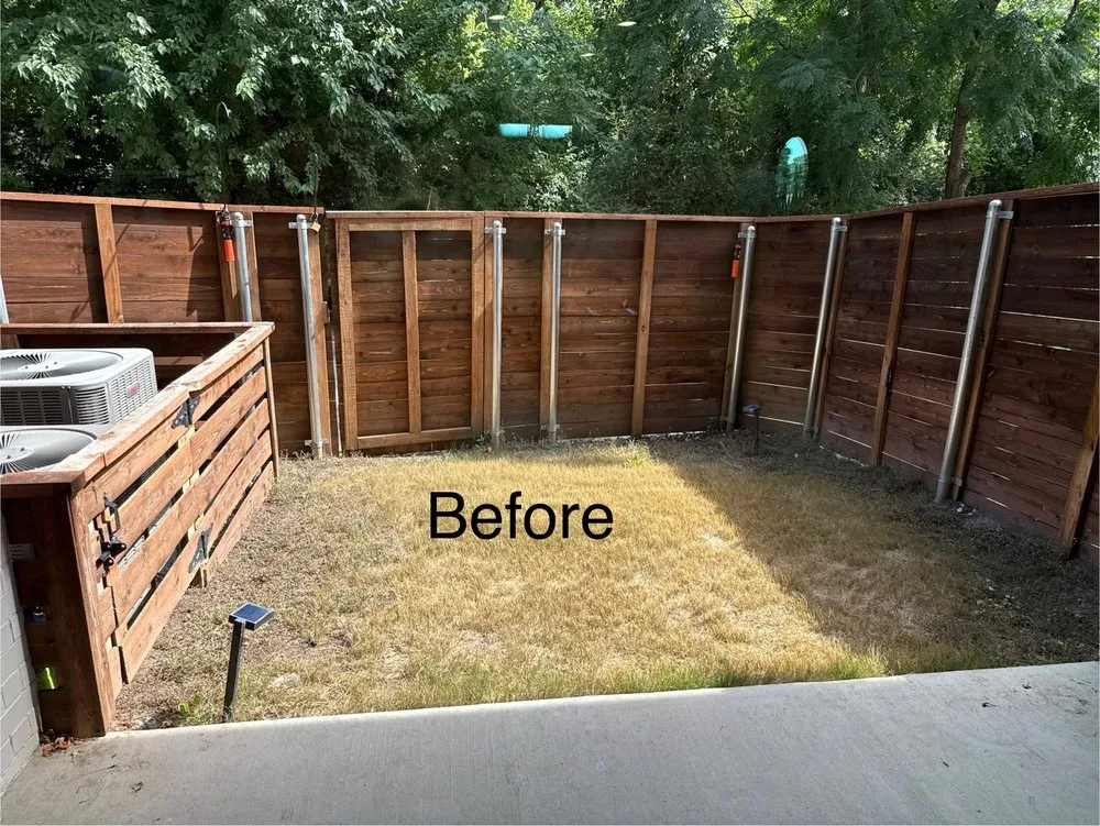 Custom outdoor landscaping in Hurst, TX by Bryan's Landscaping