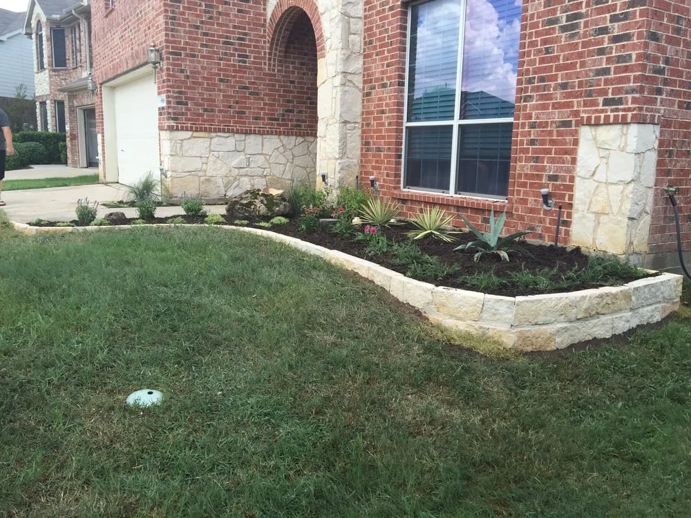 Professional landscape installation in Fort Worth, TX by Bryant Lawn and Sprinkler