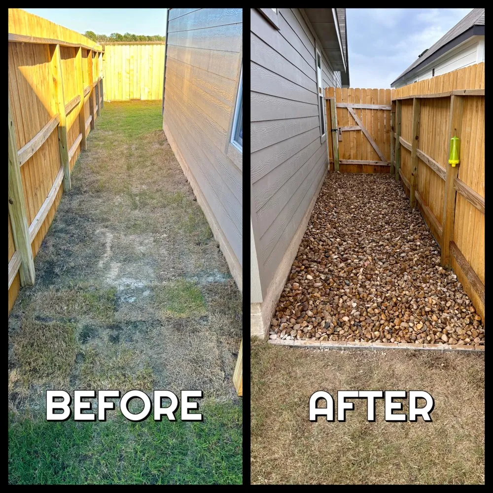 Professional landscape installation with custom design in Lockhart, TX by Bubba’s Lawn Solutions