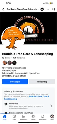 Bubbies Tree Care & Landscaping Logo